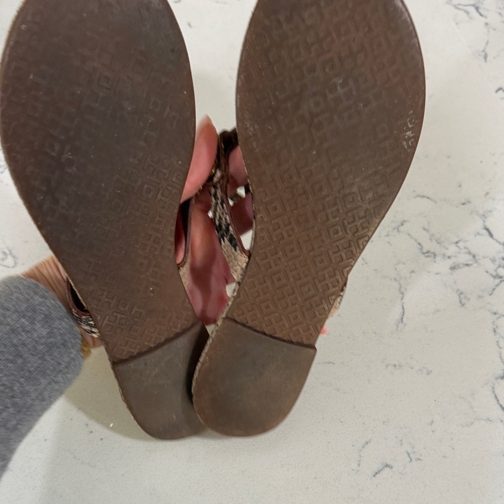 Tory Burch Snakeskin Miller Sandals Size 8 - Picture 3 of 6